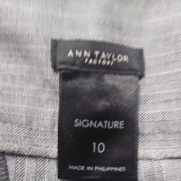 Ann Taylor Factory | Women's Gray Woven Stripe Classic Tailored Trousers Sz 10 - Picture 4 of 6